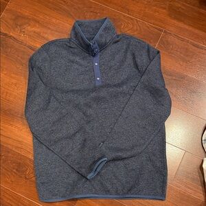 J. Crew Men's Blue Heather Snap-Up Sweater